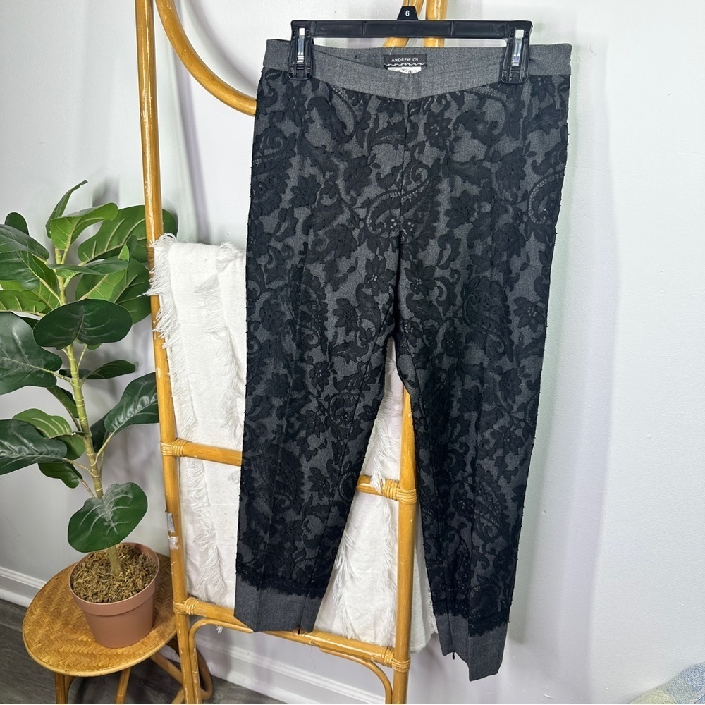 Andrew Gn Black Lace Business Casual Pants sz 40